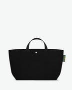 Packshot of a 1837C travel bag rectangular bottom with short polycotton handles and a zipper and an inside pocket. The bag is made of polyamide in a large size. Sac cabas a poignees courtes en polyamide uni format L