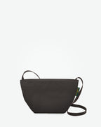 1927N crossbody bag square bottom, long polyamide webbing handle, S size, Hervé Chapelier, zip, 09 noir, nylon