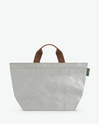 2012PP handbag rectangular bottom, short polyamide handles, M size, Hervé Chapelier, decorative eyelet, 0461 gris sable, polyethylene