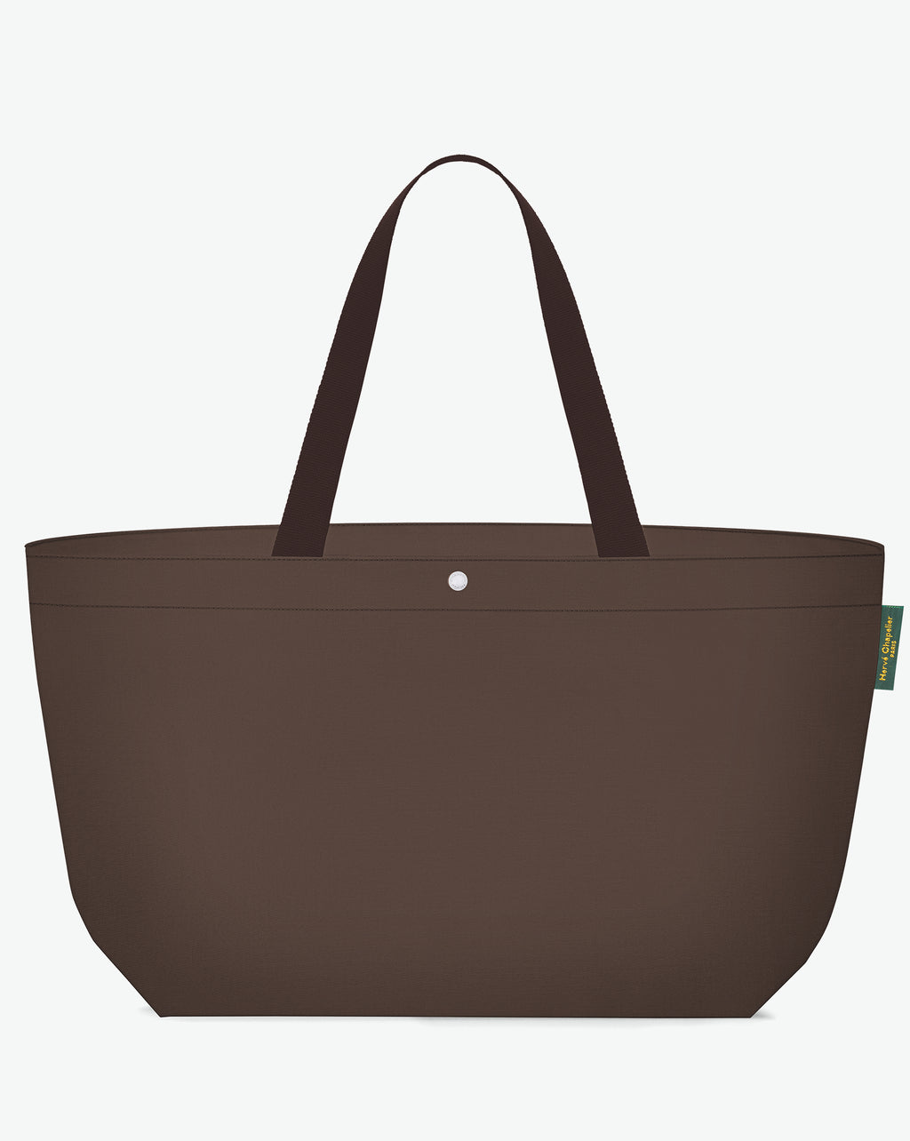 2839C travel bag rectangular bottom, long cotton look handles, XL size, Hervé Chapelier, zip, inner pocket, 6969 moka moka, solid polyamide