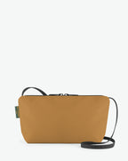 Packshot of a 2884N shoulder crossbody bag with a long handle in polyamide webbing and a zip with double closure. The bag is made of solid nylon, in a rectangular size. Sac bandouliere epaule en nylon uni taille S