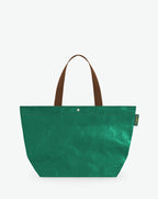 4012PP shopping bag rectangular bottom, long polyamide handles, M size, Hervé Chapelier, decorative eyelet, 4961 foret sable, polyethylene