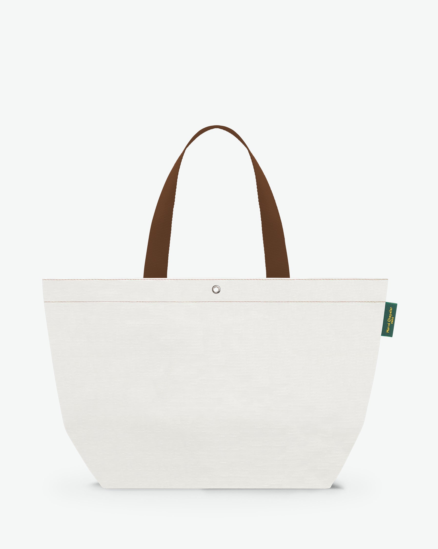 Sac cabas marché coloré en polypropylène, à fond rectangulaire et dans une taille L, aux poignées longues de couleur en polyamide et à l'œillet décoratif. Idéal pour un porté à l'épaule.