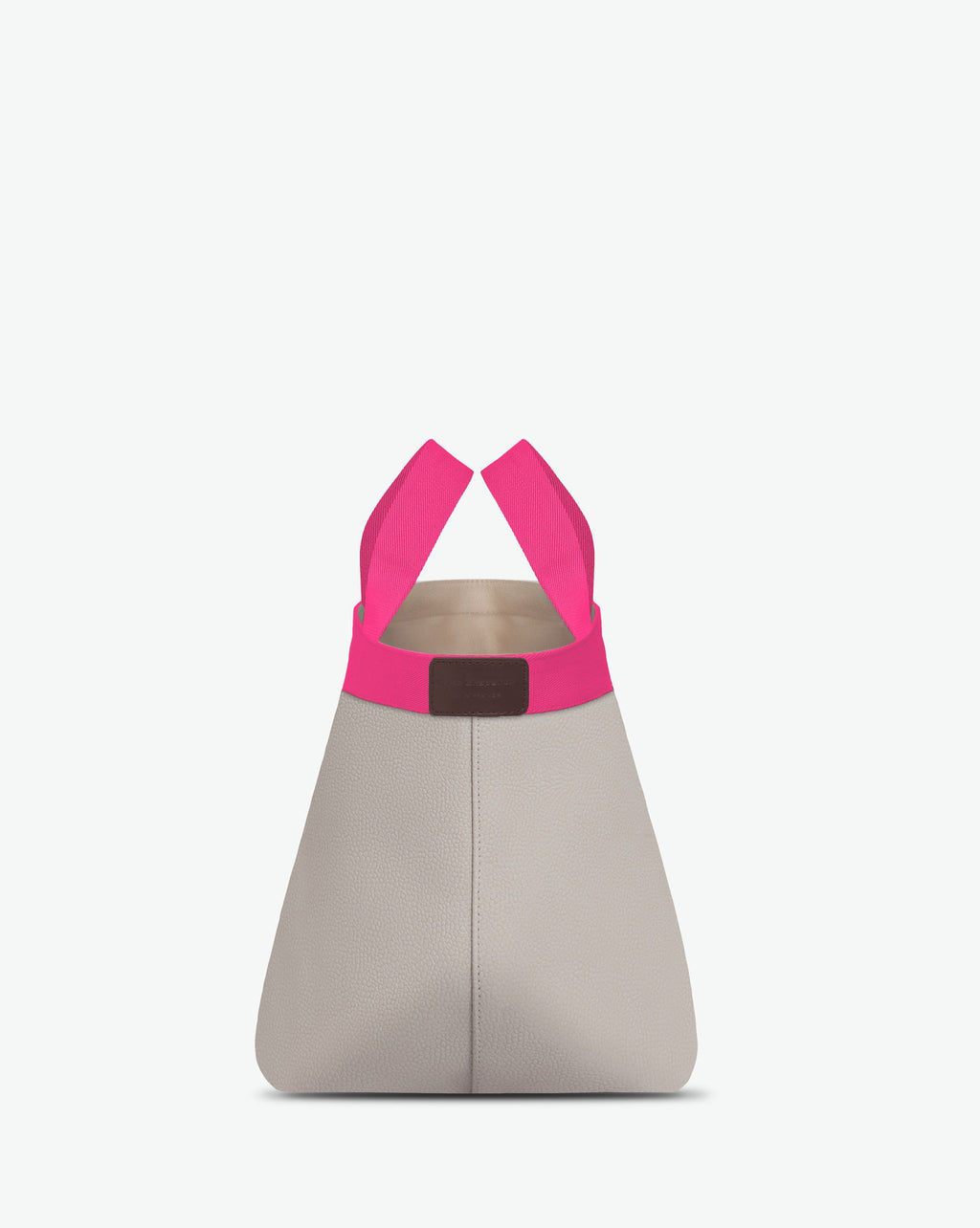 Sac à main en toile enduite grainée en taille M, au fond carré et aux poignées courtes de couleur à l'aspect coton, ainsi qu'à la poche intérieure avec bouton pression.