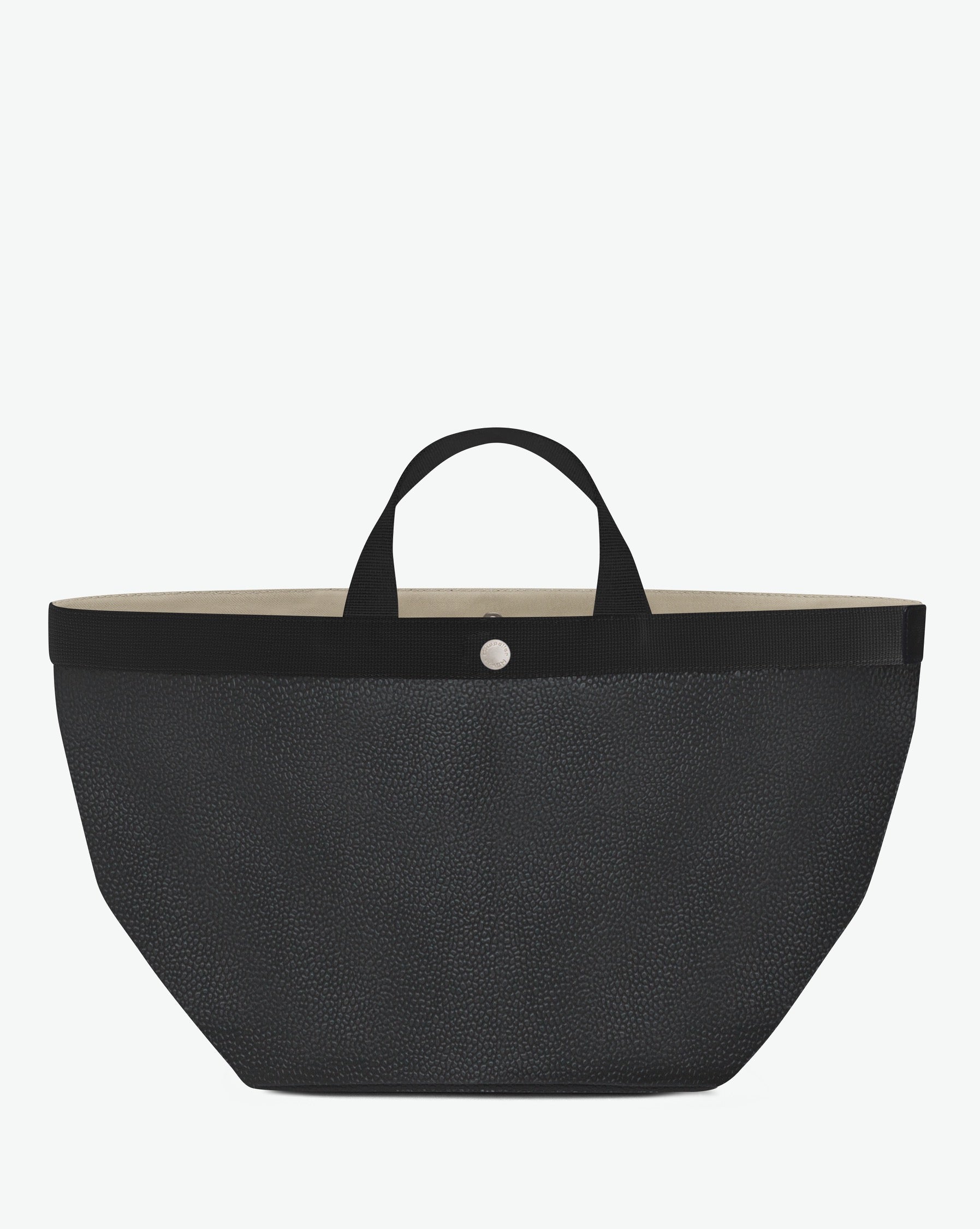 725GP Handbag - Noir Noir in pebbled grain coated canvas – HERVE