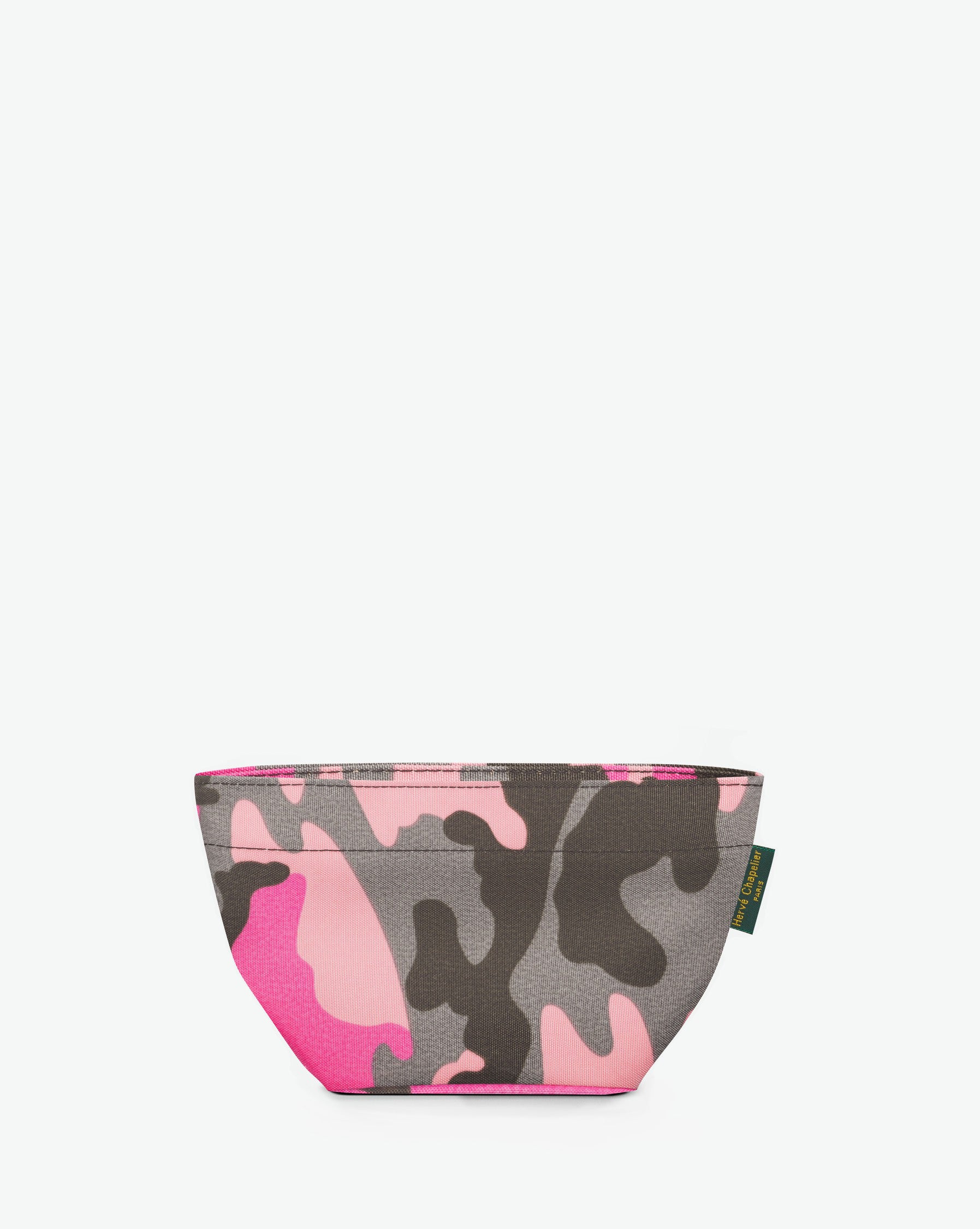 Packshot of a 927F mini tote with a square bottom and a zipper. The tote is made of printed nylon in an extra-small size. Mini cabas en nylon imprime fantaisie dans une taille XS