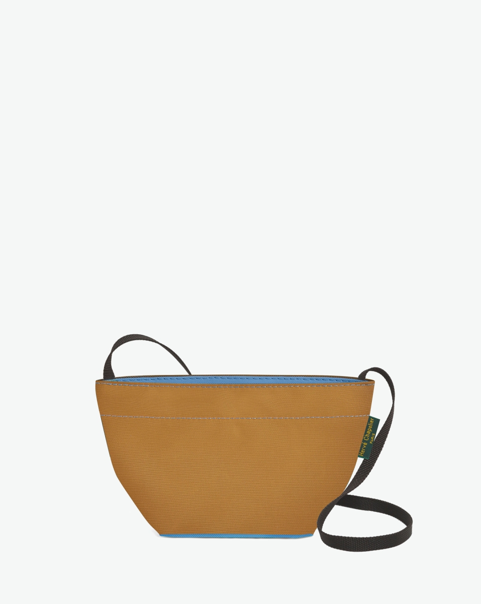 Hervé Chapelier -  - "Packshot of a 1927N shoulder crossbody bag
with a long handle in polyamide webbing and a zipper.
The bag is made of solid nylon in an extra-small size.
Mini sac bandouliere epaule fond carre uni taille XS"