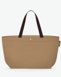 "Packshot of a 2839C travel bag rectangular bottom
with long polycotton handles and a zipper and an inside pocket.
This extra-large bag is made of solid polyamide.
Sac cabas a poignees courtes en polyamide format XL"