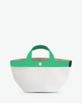"Packshot of a 701GP tote bag
with short handles and polycotton webbing and an inside pocket.
The bag is made of pebbled grain coated canvas in a small size.
Sac cabas en toile enduite dans un format S"