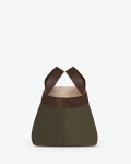"Packshot of a 701GP tote bag
with short handles and polycotton webbing and an inside pocket.
The bag is made of pebbled grain coated canvas in a small size.
Sac cabas en toile enduite dans un format S"