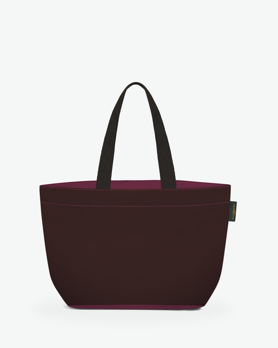 Hervé Chapelier -  - "Packshot of a 1024N shopping bag
with long polyprop handles and a zipper and an inside pocket.
The bag is made of solid nylon in a medium size.
Sac cabas a poignees longues en nylon bicolore dans un format M"