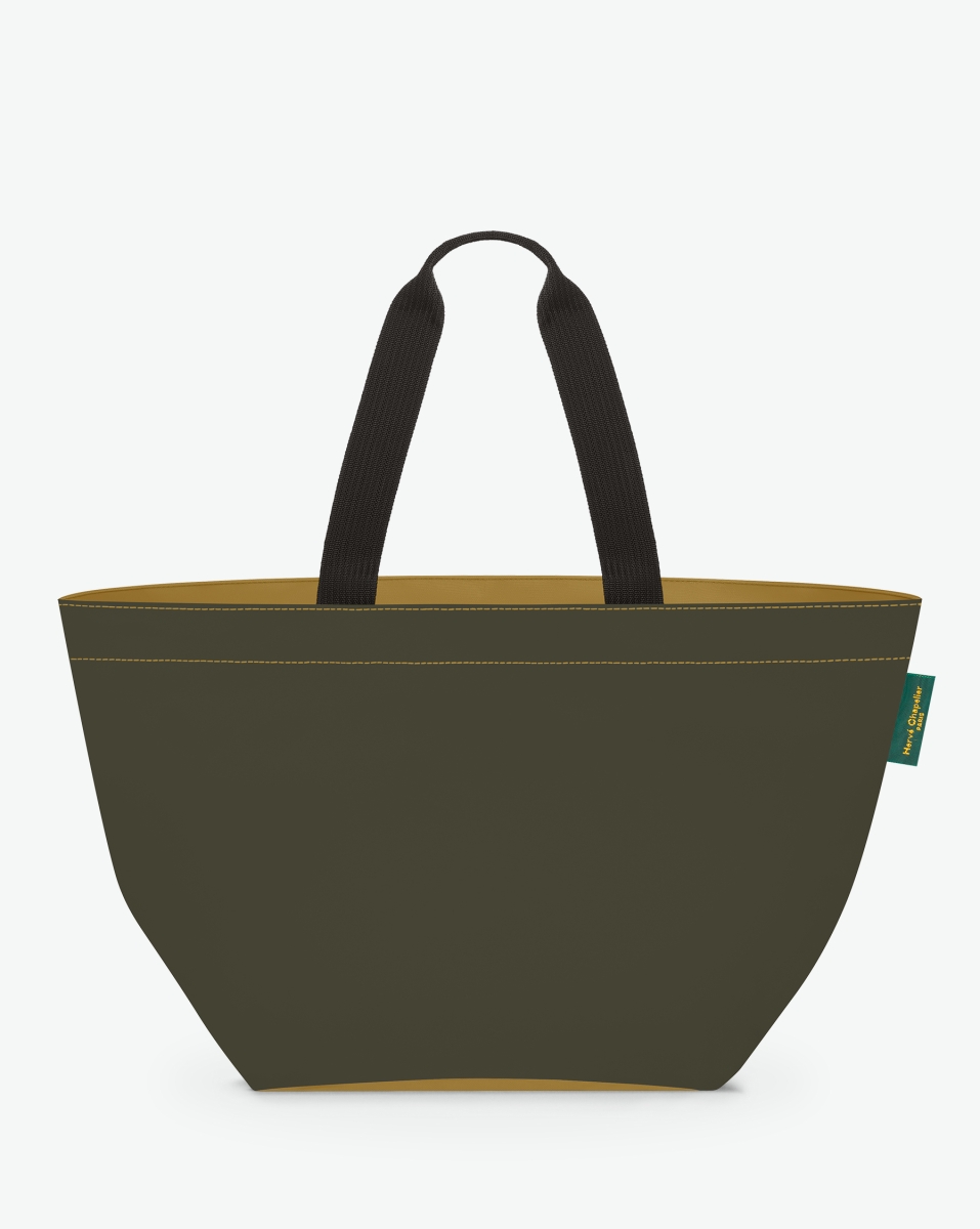 Hervé Chapelier -  - "Packshot of a 913N shopping bag
with long polyprop handles and a zipper and an inside pocket.
The bag is made of solid nylon in a extra-large size.
Sac cabas a poignees longues en nylon bicolore dans un format XL"