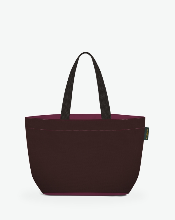 Hervé Chapelier -  - "Packshot of a 1024N shopping bag
with long polyprop handles and a zipper and an inside pocket.
The bag is made of solid nylon in a medium size.
Sac cabas a poignees longues en nylon bicolore dans un format M"