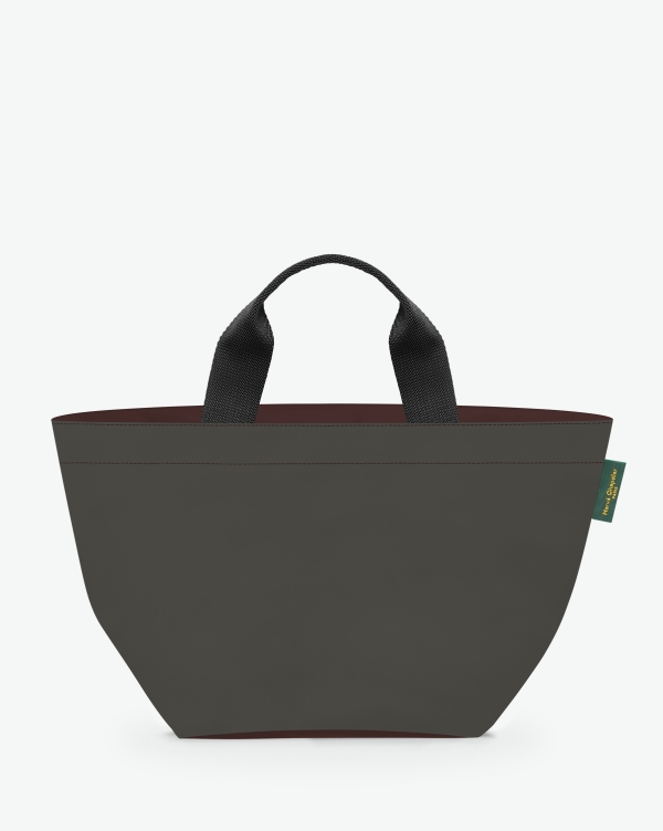 Hervé Chapelier -  - "Packshot of a 1027N tote bag
with short polyprop handles and a zipper and an inside pocket.
The bag is made of solid nylon in a medium size.
Sac cabas a poignees courtes en nylon bicolore dans un format M"