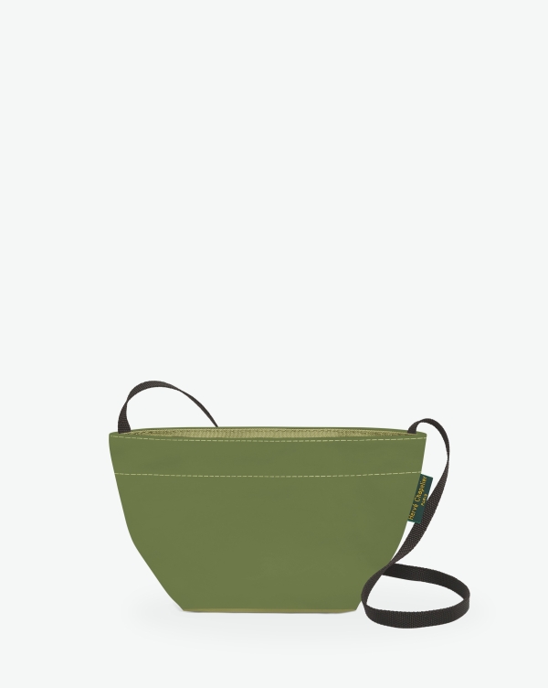 Hervé Chapelier -  - "Packshot of a 1927N shoulder crossbody bag
with a long handle in polyamide webbing and a zipper.
The bag is made of solid nylon in an extra-small size.
Mini sac bandouliere epaule fond carre uni taille XS"
