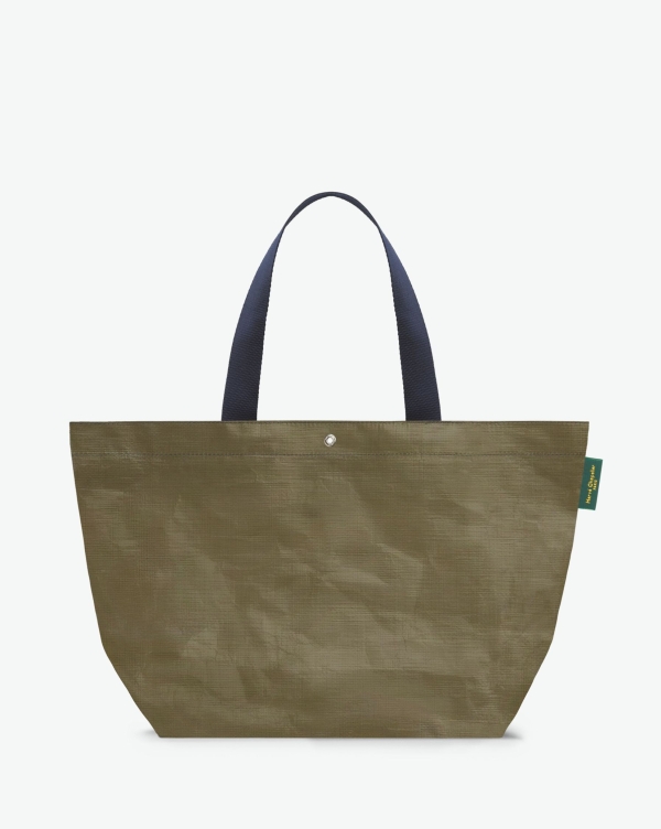 Hervé Chapelier -  - "Packshot of a 4014PP market tote bag
with long polyamide handles and a rectangular bottom.
The bag is made of polyethylene in a large size.
Sac cabas marche a poignees longues en polyethylene dans un format L"