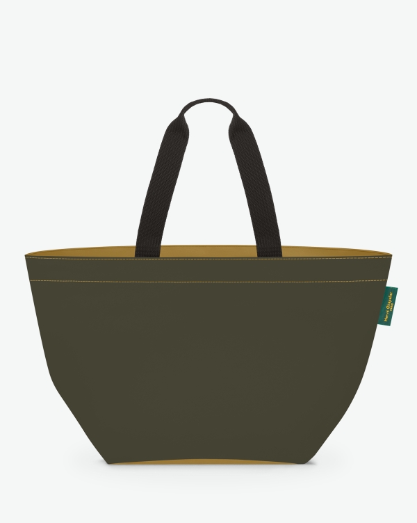 Hervé Chapelier -  - "Packshot of a 913N shopping bag
with long polyprop handles and a zipper and an inside pocket.
The bag is made of solid nylon in a extra-large size.
Sac cabas a poignees longues en nylon bicolore dans un format XL"