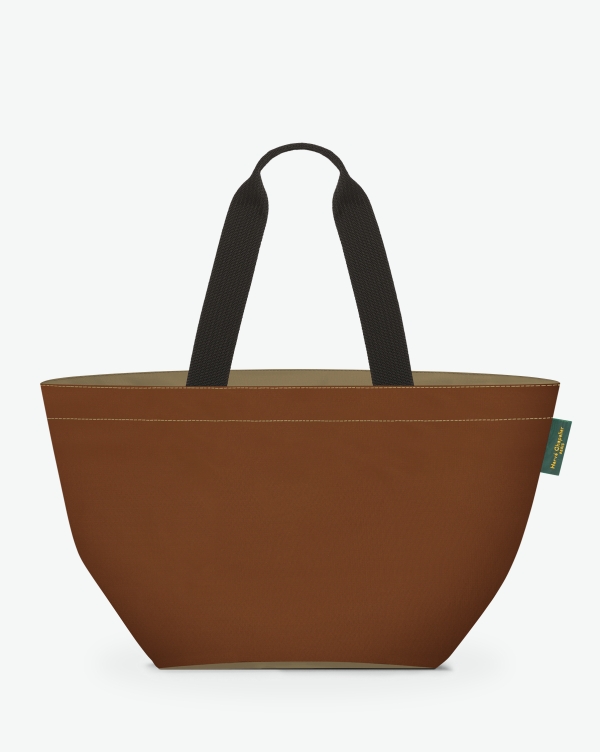Hervé Chapelier -  - "Packshot of a 925N shopping bag
with long polyprop handles and a zipper and an inside pocket.
The bag is made of solid nylon in a large size.
Sac cabas a poignees longues en nylon bicolore dans un format L
"